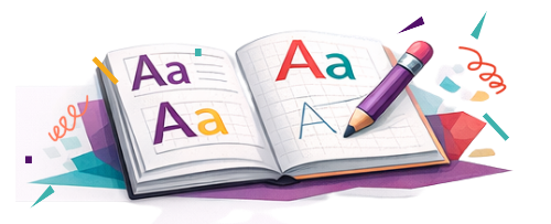 Branding typography infographic using branding colors