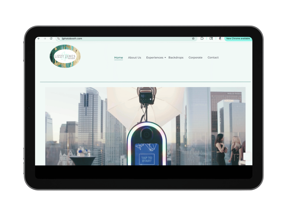 iPad with clients homepage